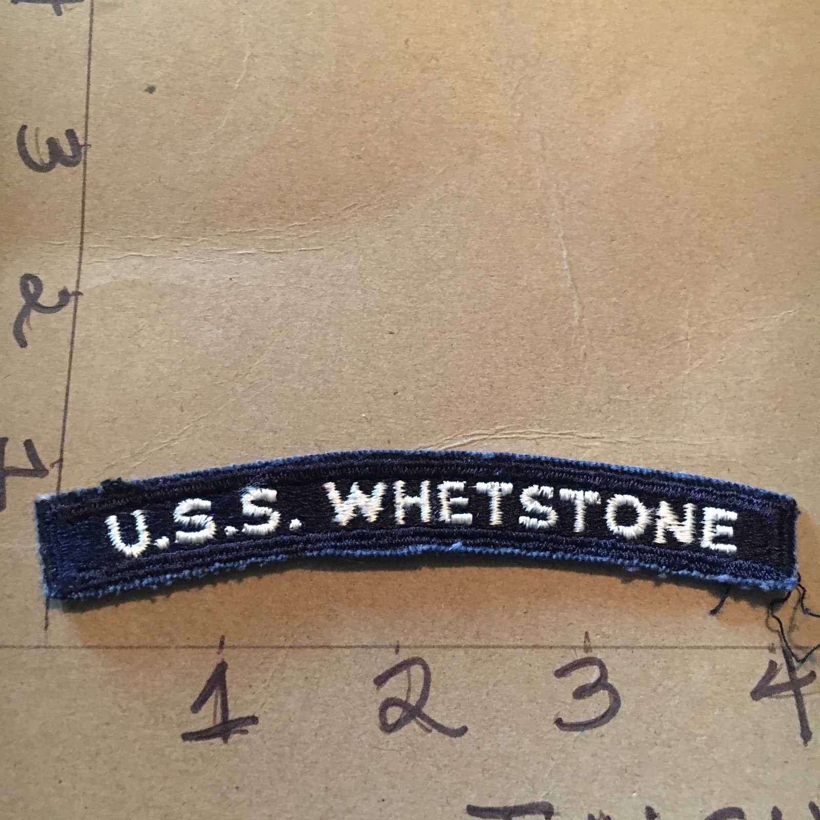 US NAVY SHOULDER STRIP TAB *** rocker *** Patch USS Whetstone