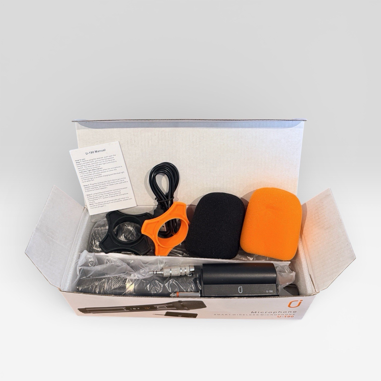 UHF Dual Wireless Microphone System U-190 Plug & Play Open Box