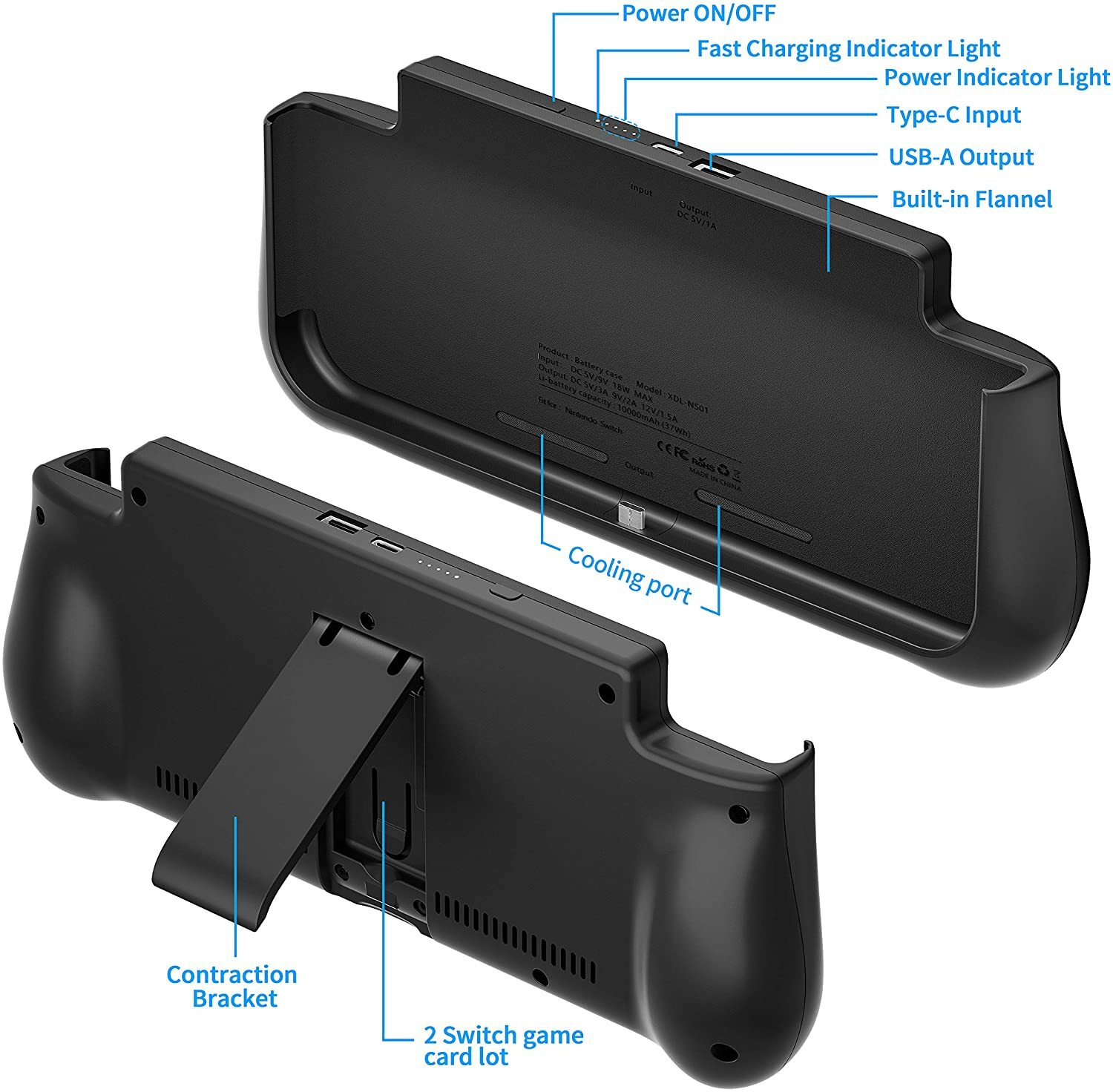 10000mAh External Battery Station for Nintendo Switch/Switch OLED Charger Case