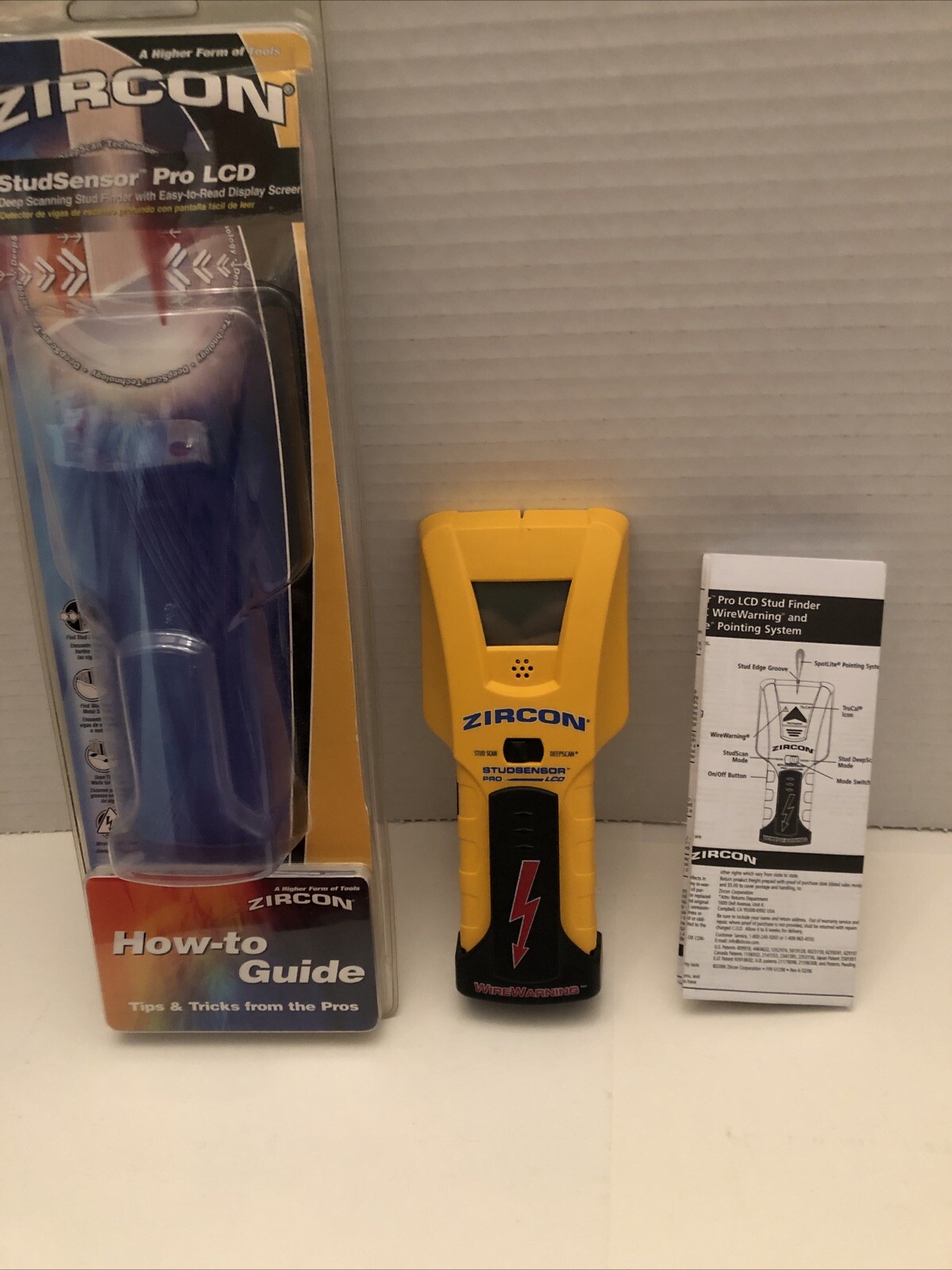 Zircon 61981 Electronic StudSensor Stud Finder Pro LCD w/Wire Warn & Deep Scan