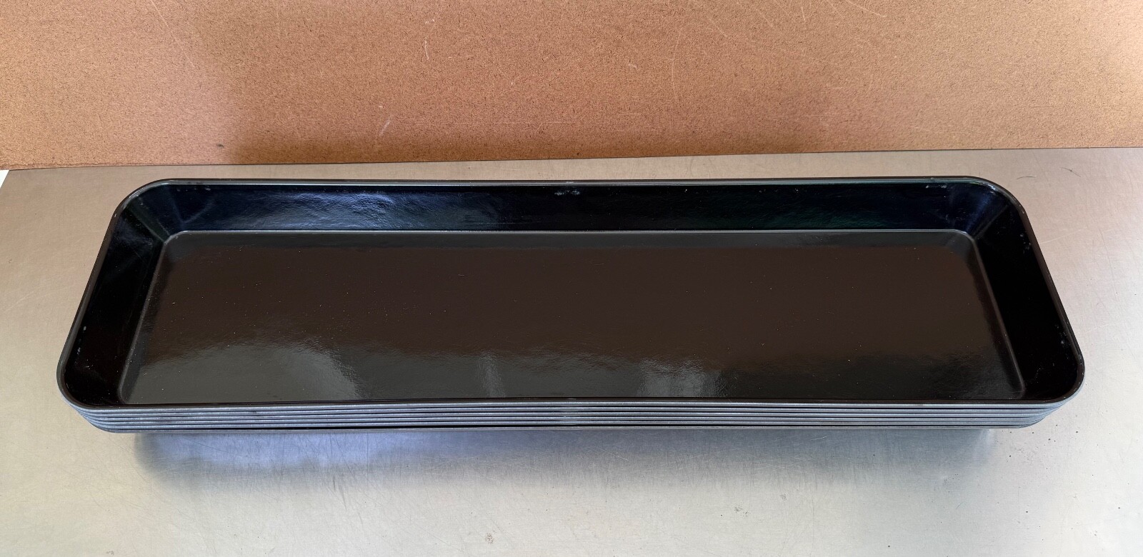 Lot of 5 New Cambro 8302MTBK  Black 8" x 30" x 2" Market Tray Made in U.S.A.