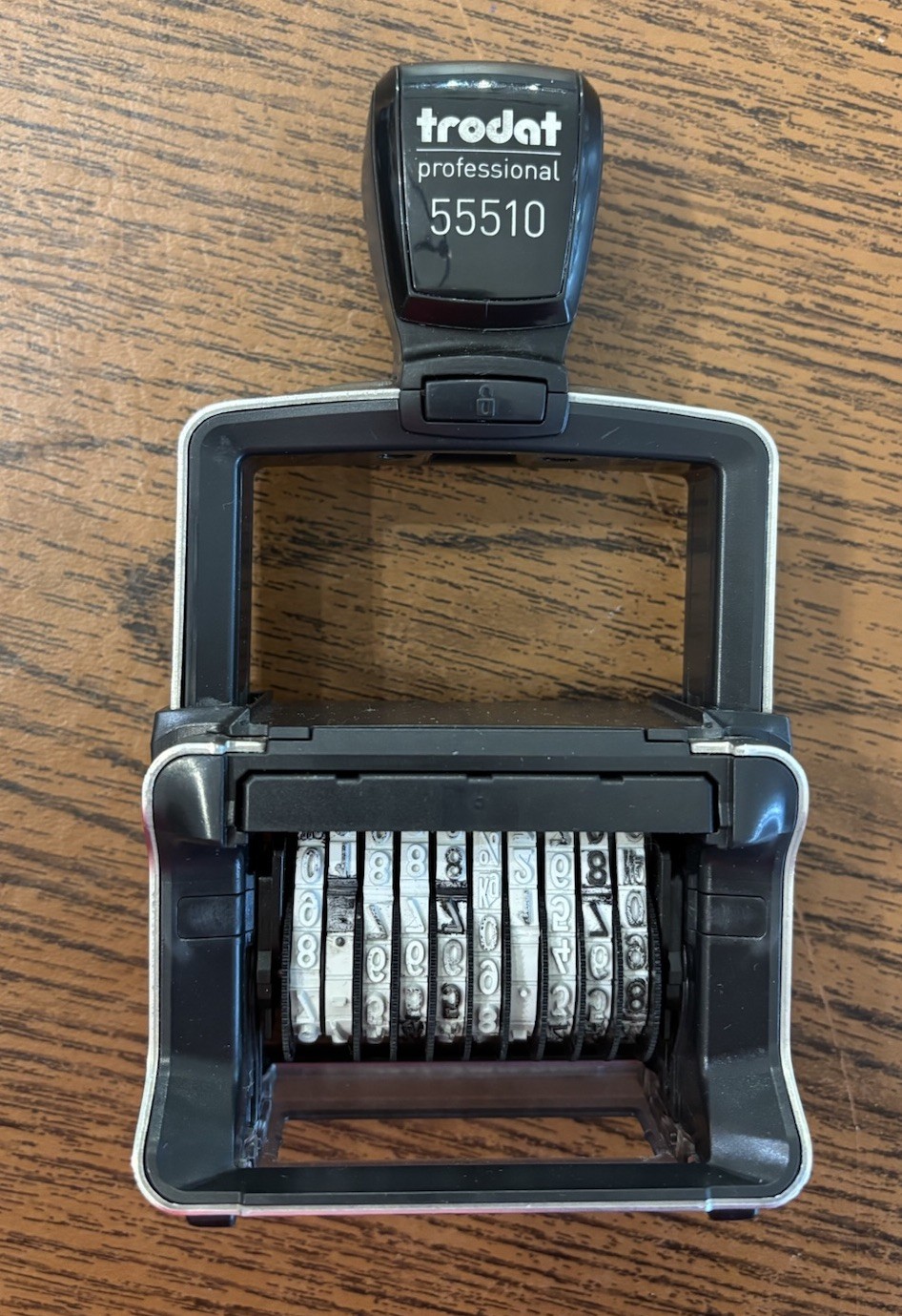 Trodat Numberer Stamp Professional 55510 – 10 Digits, Self Inking, 3/16" Used