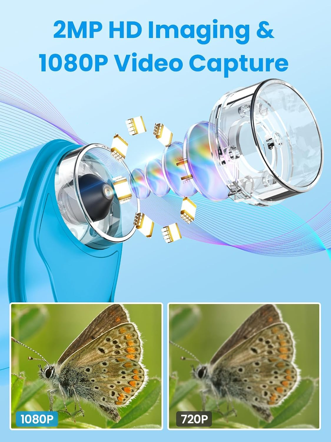 Microscope for Kids, 2.4 Inch Digital Microscope with 1000X Magnification, Handh