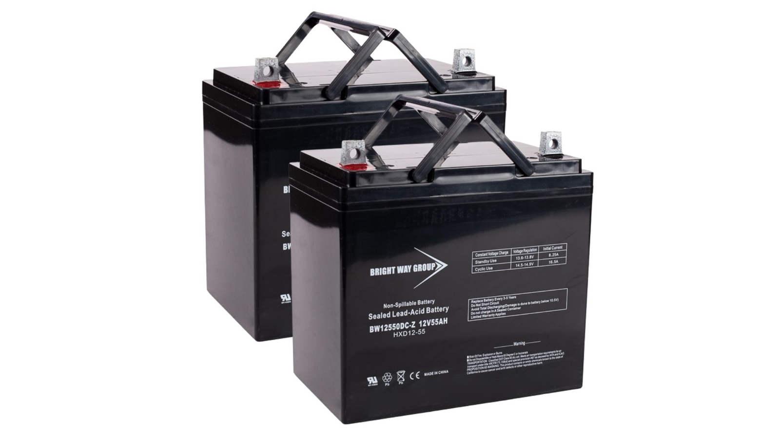 614HD Pride Replacement Wheelchair Batteries (2 batteries - 12 Volt 55 Amp)