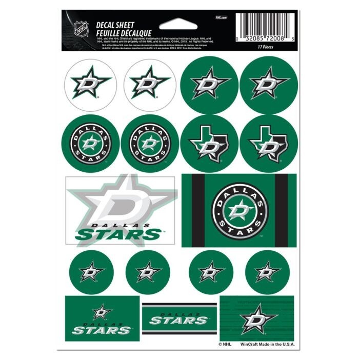 Dallas Stars 5 x 7 Sticker Decal Sheet