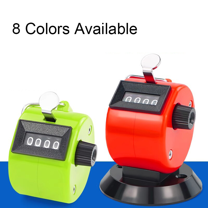 4 Digit Counting Manual Counter Mechanical Click Clicker Plastic Shell Hand Held
