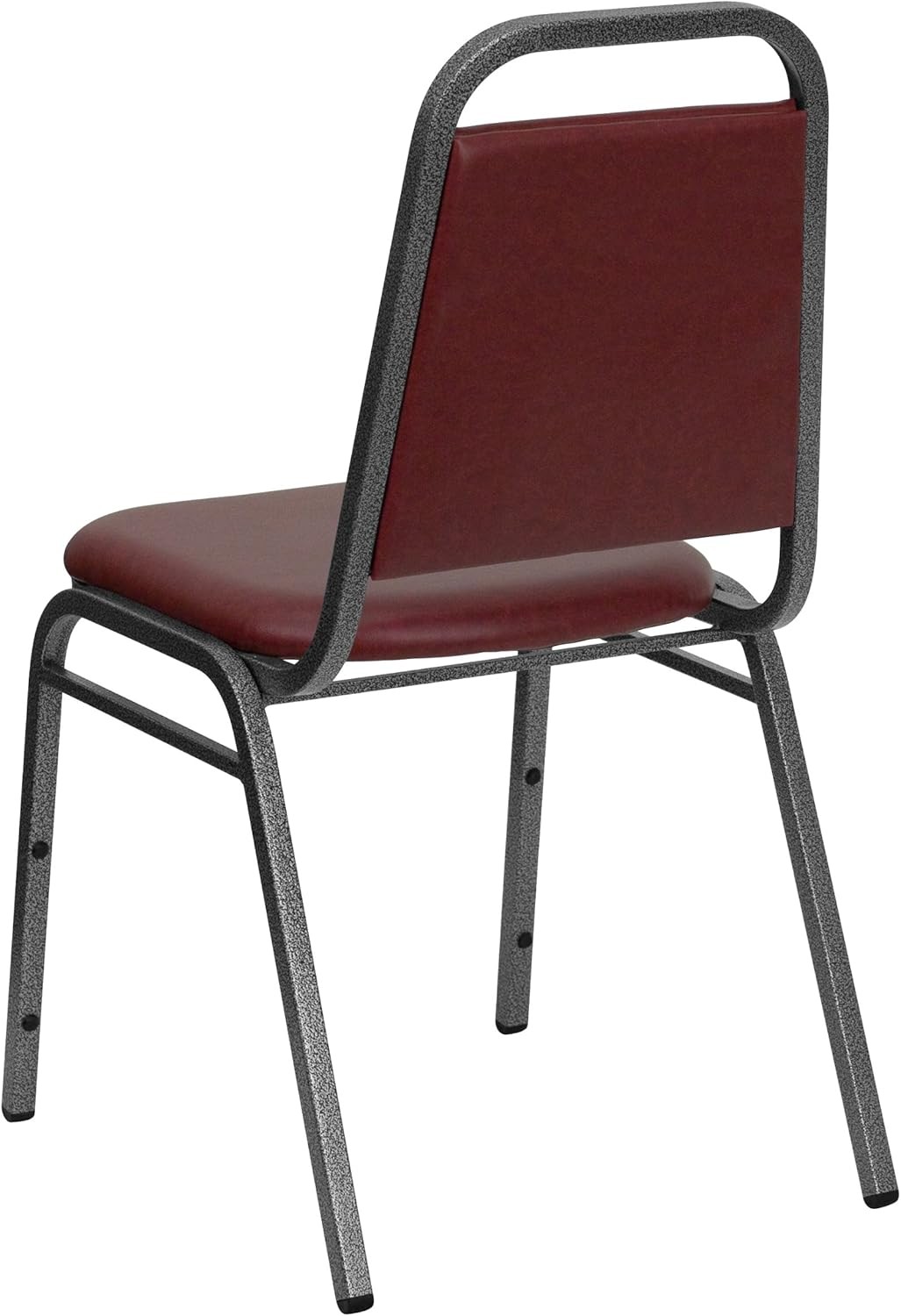 HERCULES Series Trapezoidal Back Stacking Banquet Chair in Burgundy Vinyl Silver