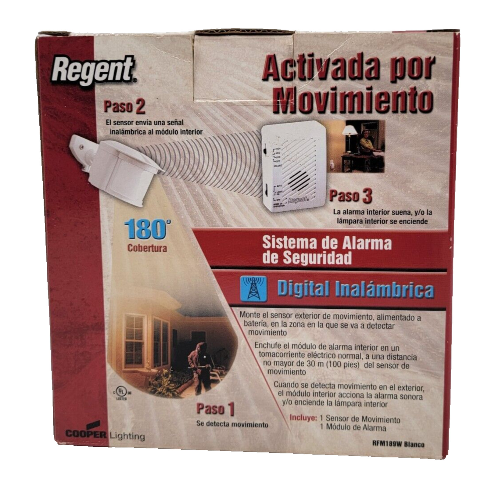 180 Degree Digital Wireless Motion Security System w Remote Alarm Sensor White