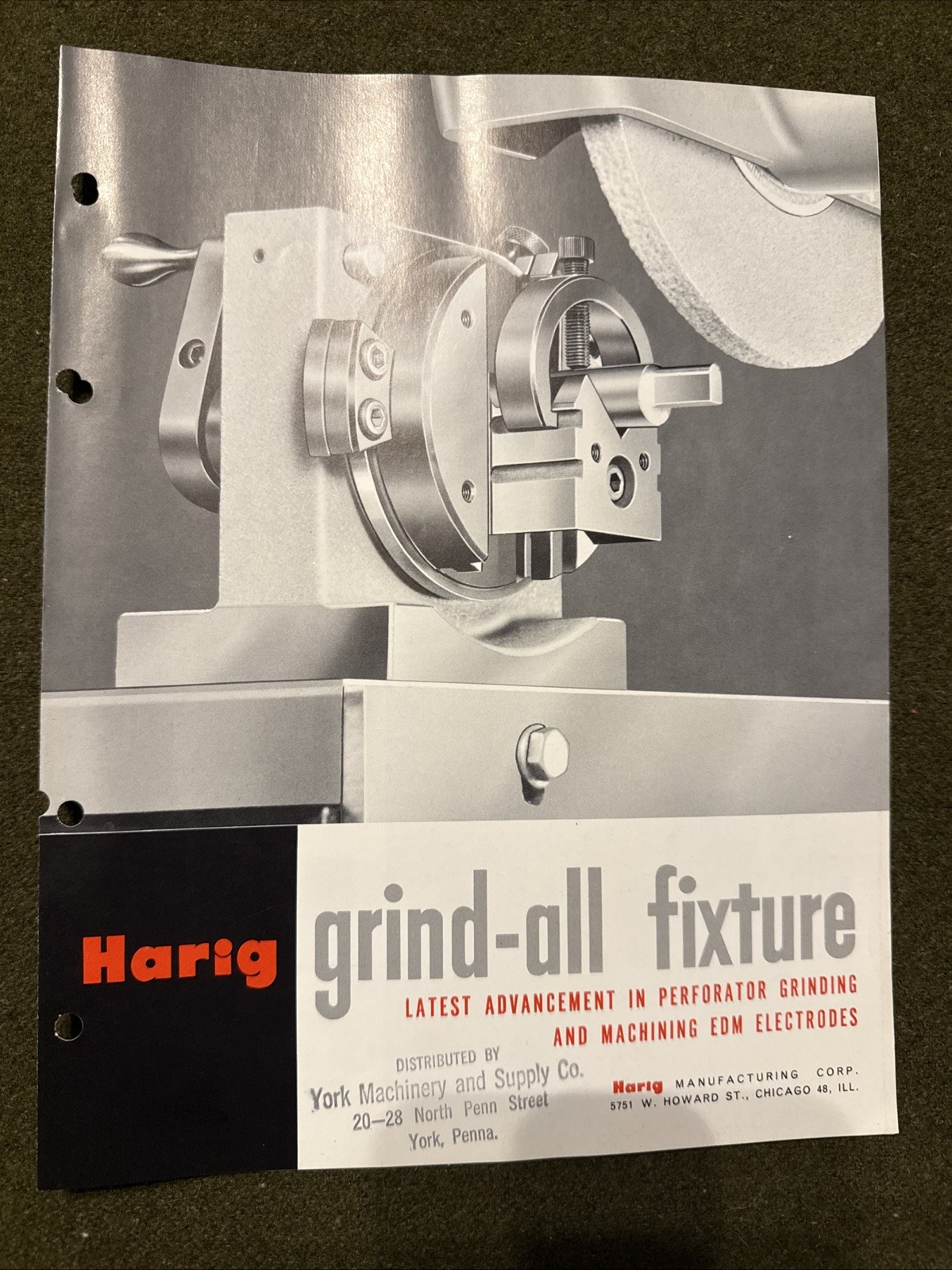 Vintage Harig Grind-all Fixture Tools Catalog USA 🇺🇸