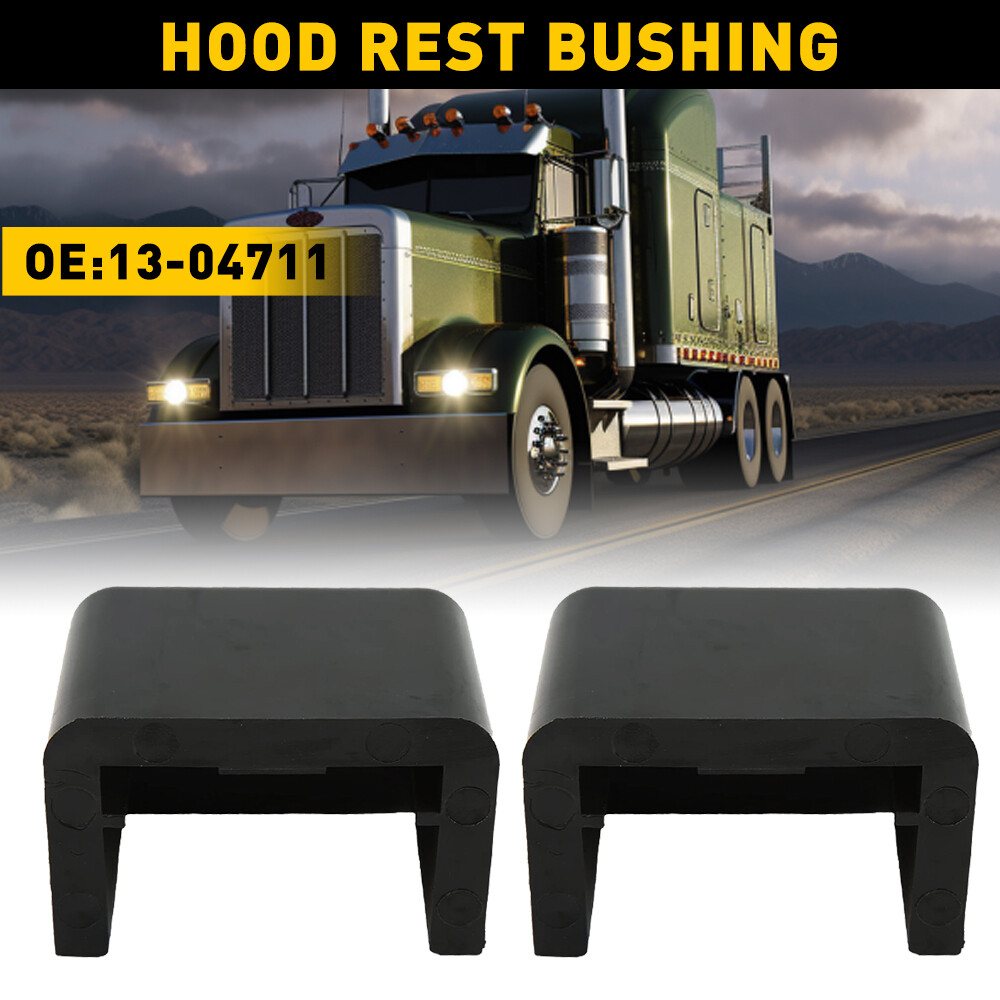 2 Piece Black & Rubber Bumper Hood Rest Bushing Fit For-Peterbilt 379 13-04711