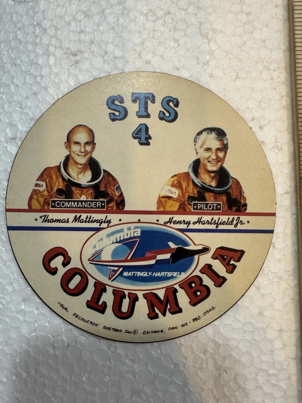 Vintage NASA Space Shuttle Sticker- Columbia STS 4