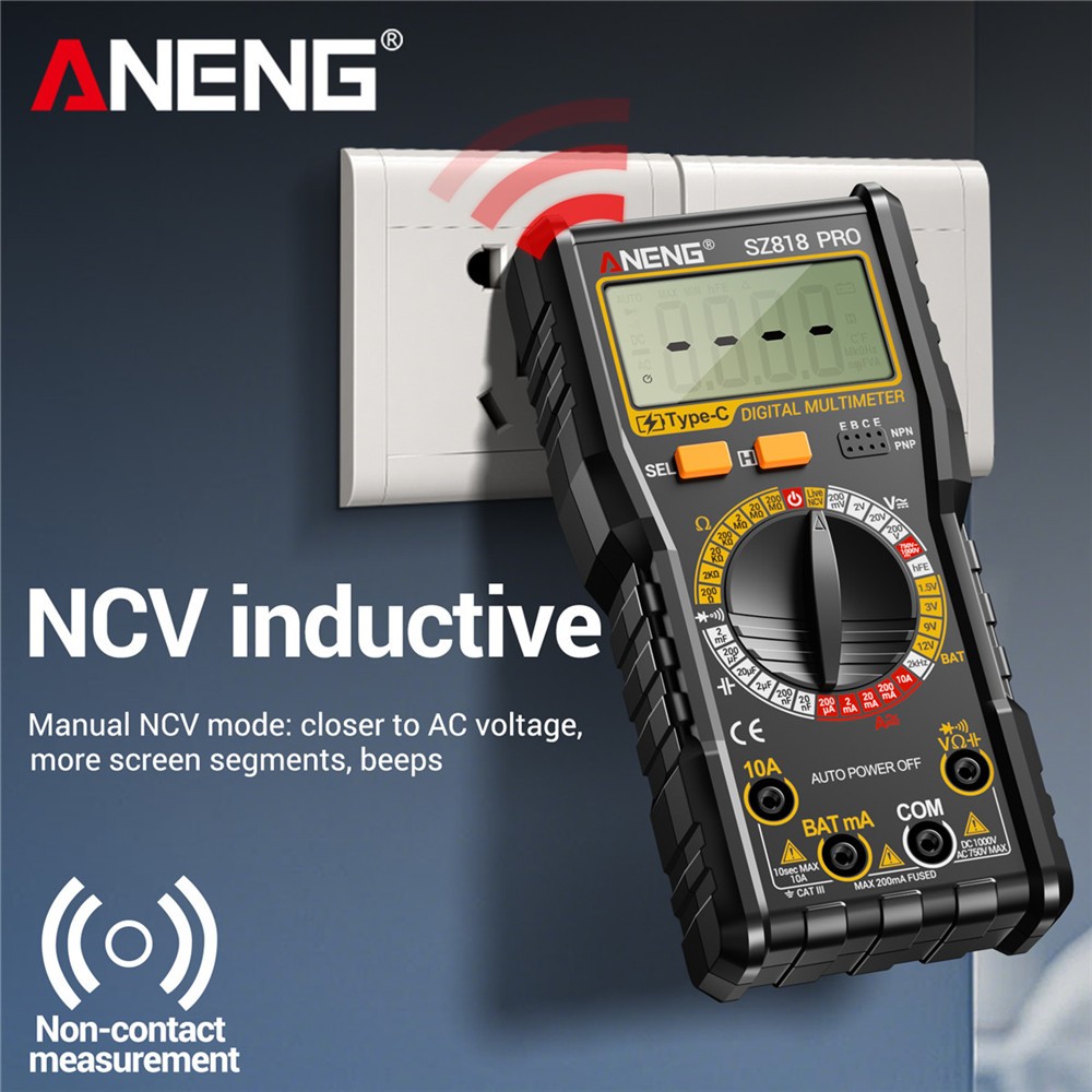 New Digital Multimeter Voltmeter AC DC Volt Meter Ohmmeter Auto Range Tester