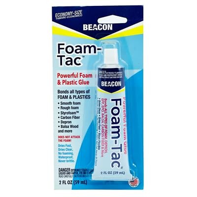 Foam-Tac Powerful Glue - Fast-Drying, Waterproof, Ideal for Foam, Plastics, B...