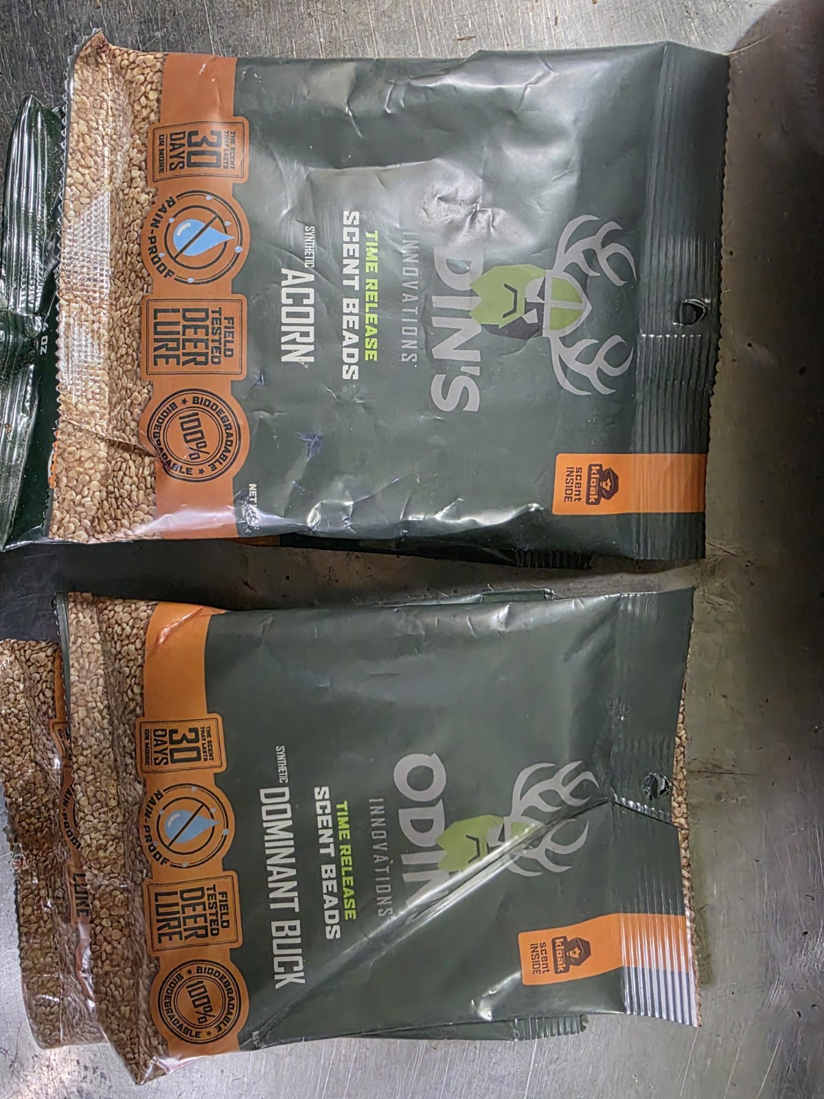 Odins Innovations Scent Beads 4 Pack Acorn And Dominant Buck NEW IN PACKAGES!