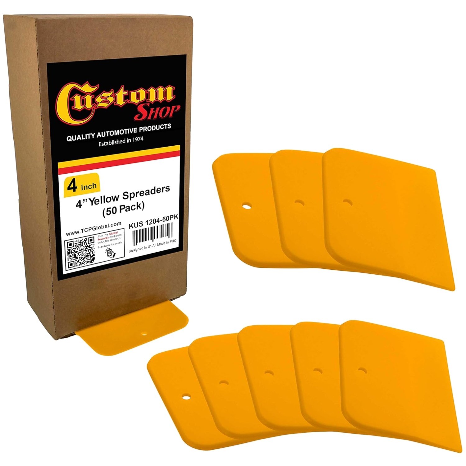 Flexible 4-Inch Spreaders for Automotive Fillers 50-Pack