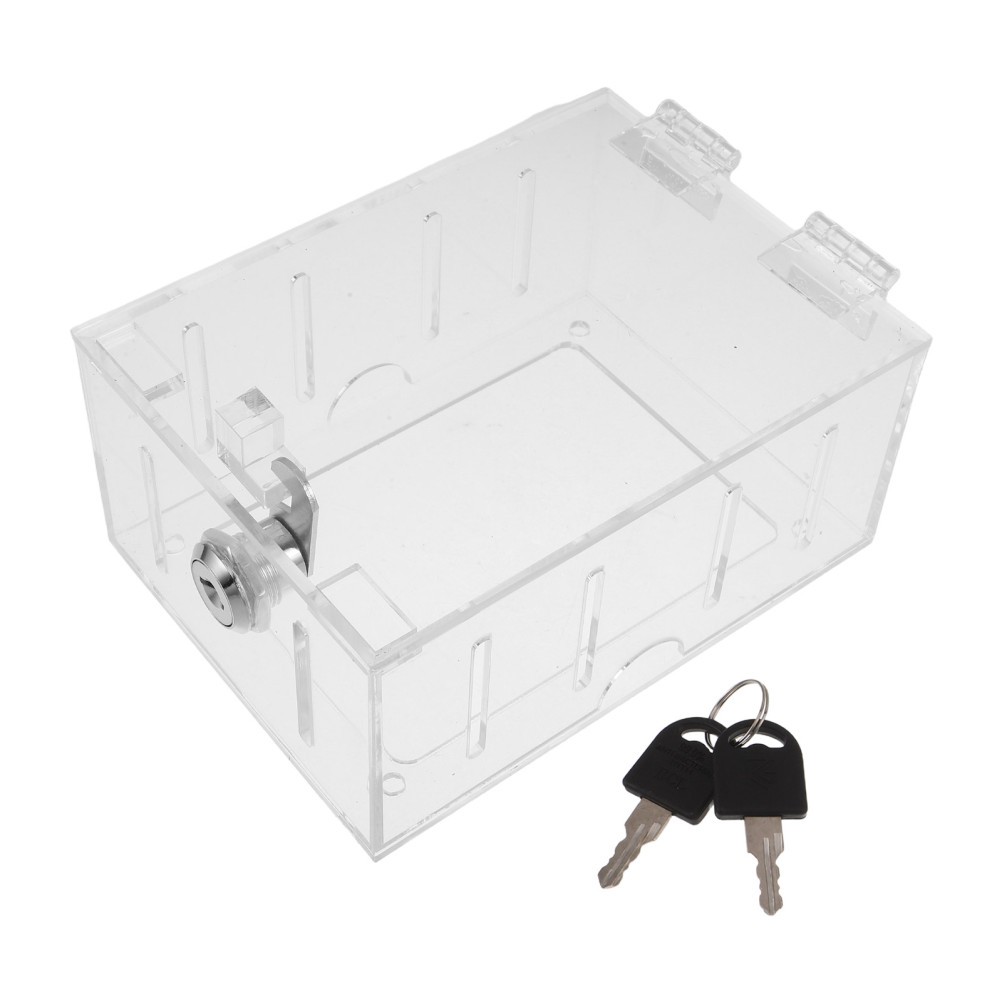 Transparent Thermostat Guard with Lock Durable Acrylic Lockable Cover for Wall