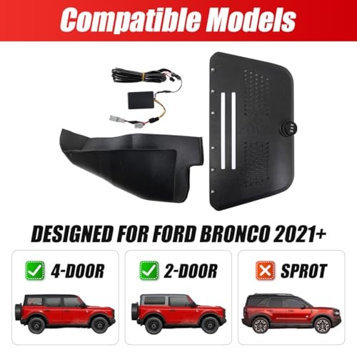 Tailgate Access Panel with Light Hidden Organizer for Ford Bronco 2/4 Door