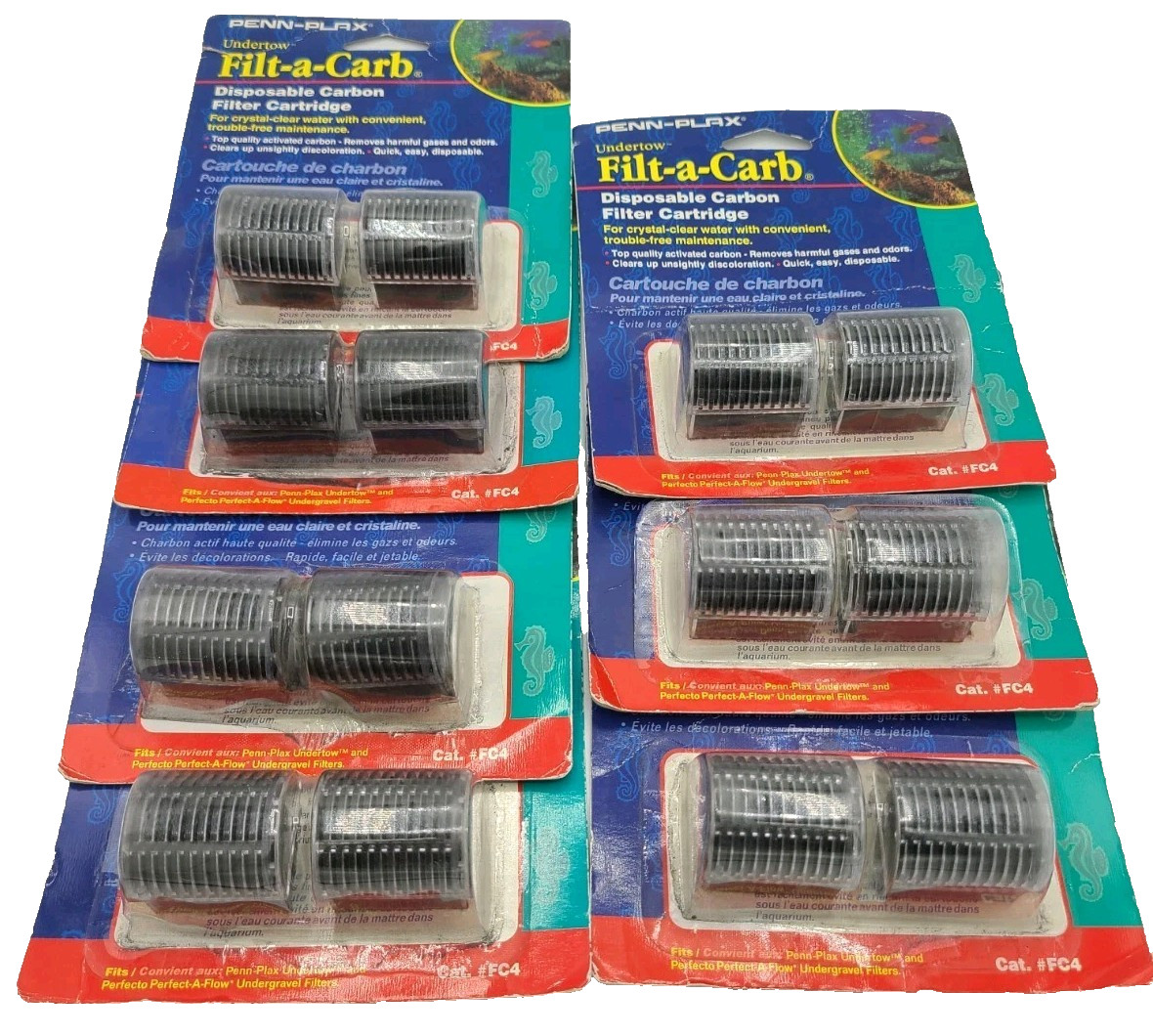 Penn-Plax Undertow Filt-A-Carb Disposable Carbon Filter Cartridge Lot of 7