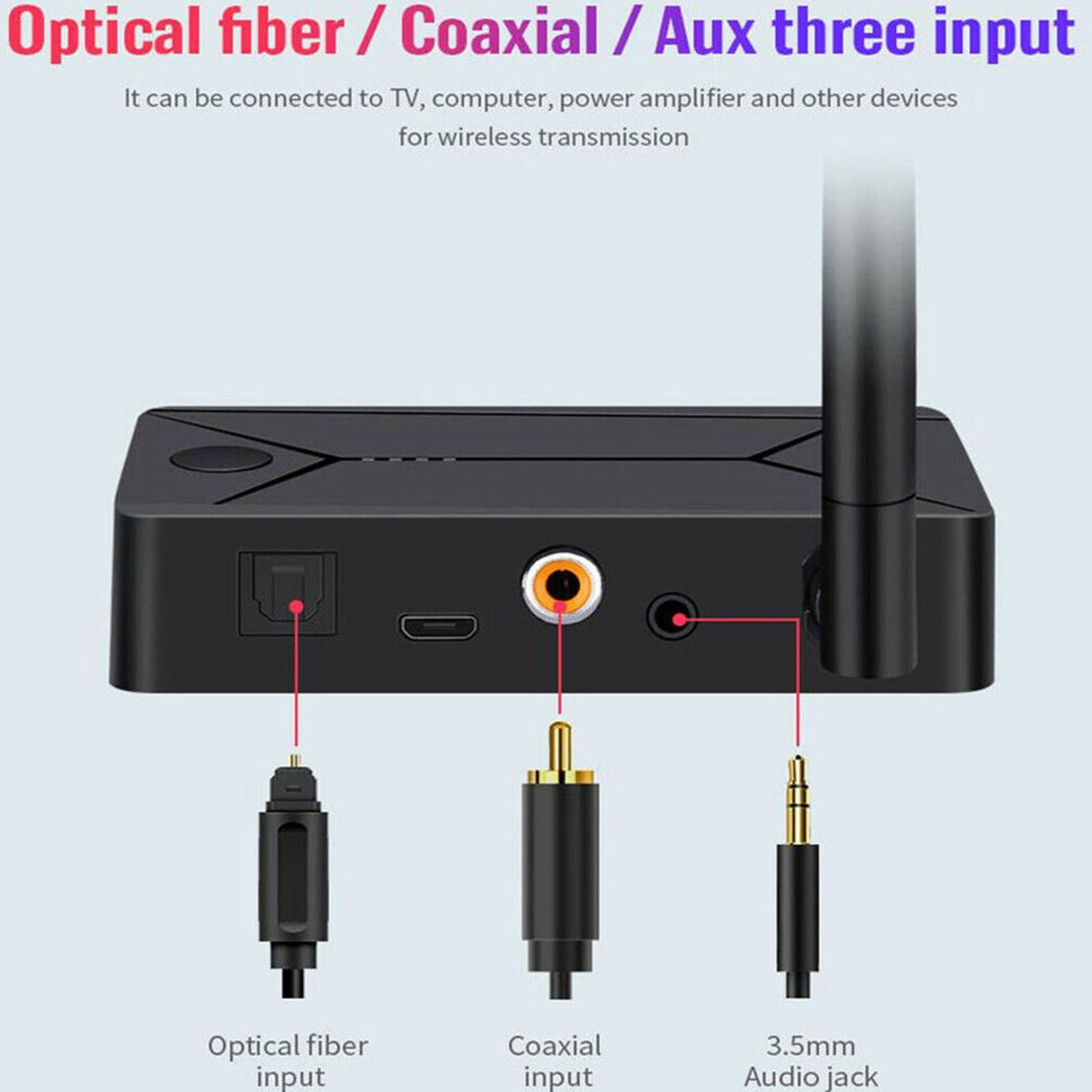 Long Range Bluetooth 5.0 Transmitter Receiver Audio Adapter for TV Home Stereos