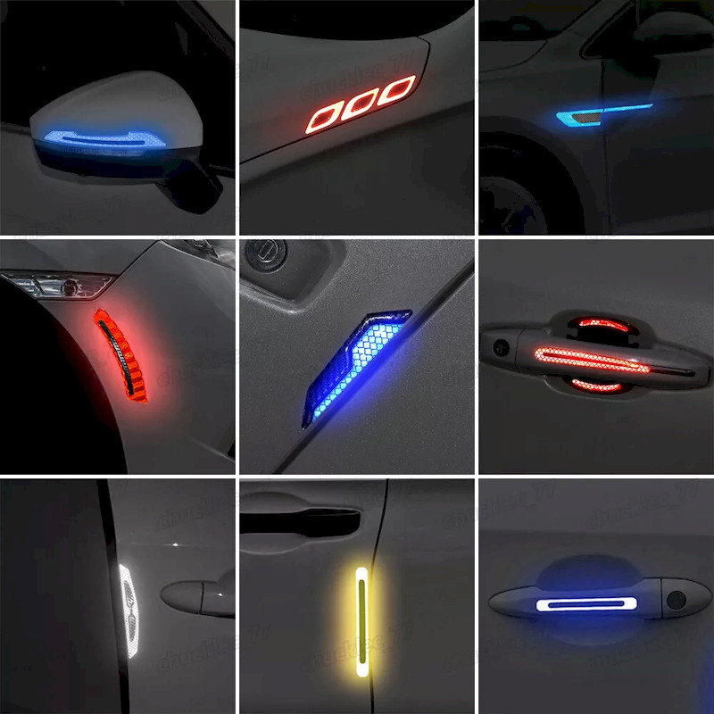 Red-Black Car Door Handle Bowl Anti-Scratch Sticker Protector Trim