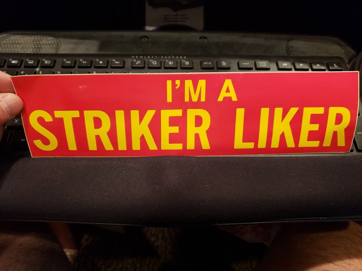 VINTAGE & RARE Minnesota Strikers NASL 1980's 11+ Inch Bumper Sticker, SWEET!
