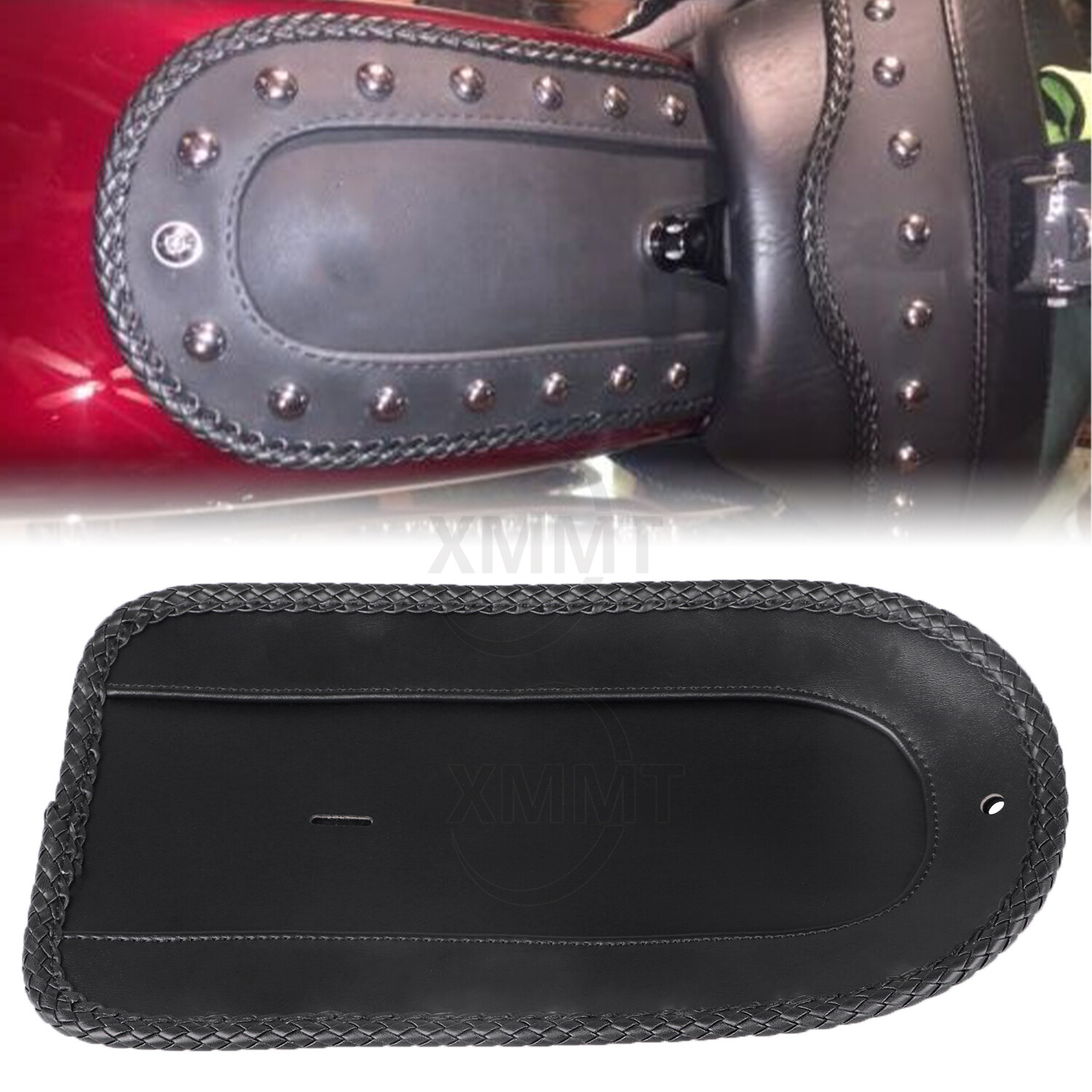 Black Rear PU Fender Bib Solo Seat for Harley Fatboy EFI FLSTFI FLSTF Softail