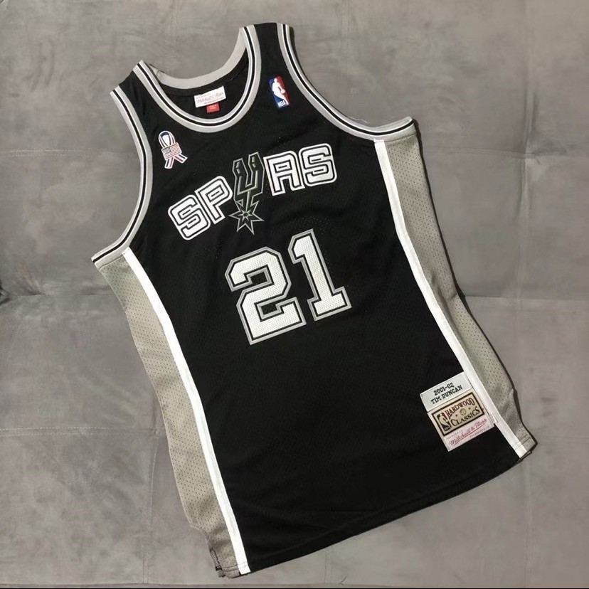 San Antonio Spurs Tim Duncan 21 NBA Finals black vintage retro style jersey
