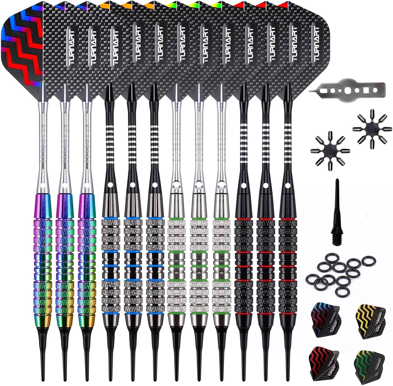 Darts Plastic Tip - Professional Soft Tip Darts Set for Electronic Dartboard 12