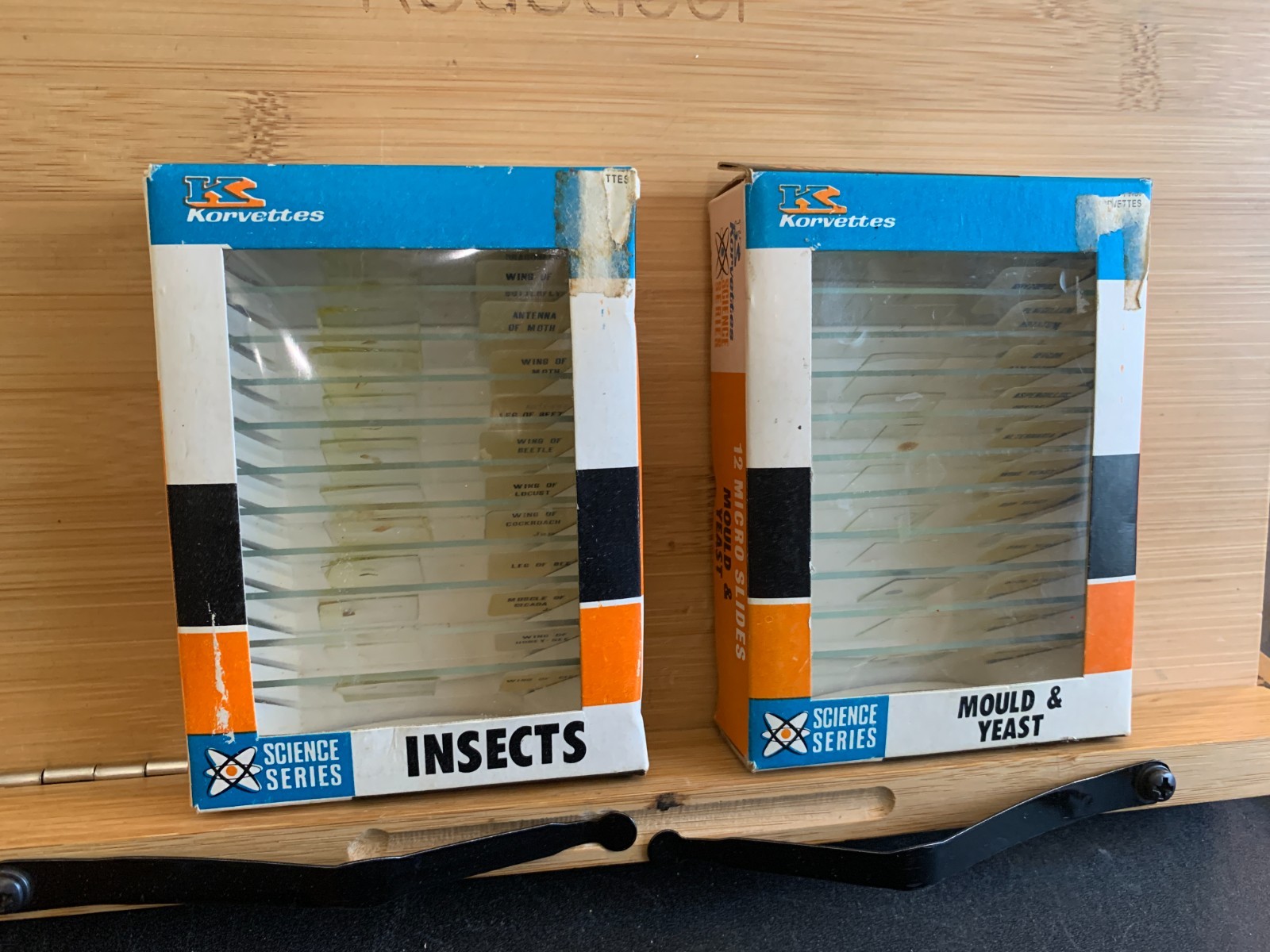 Korvettes Science Series Microscope Slides Box (2) Insects Mould Mold Yeast