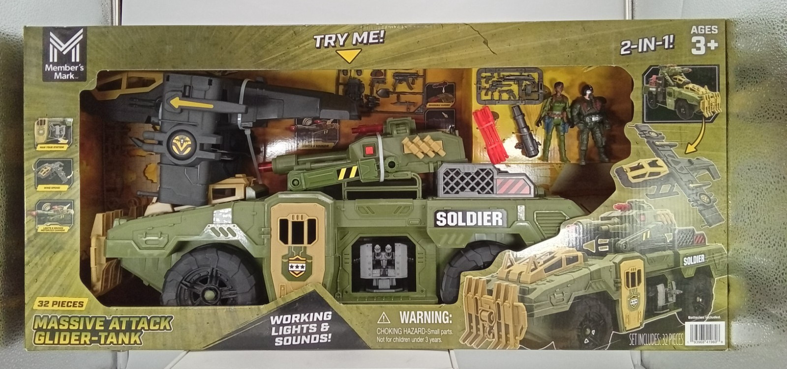 Member's Mark Massive Attack Glider & Tank Motorized Cannon 32 Piece Set NIB