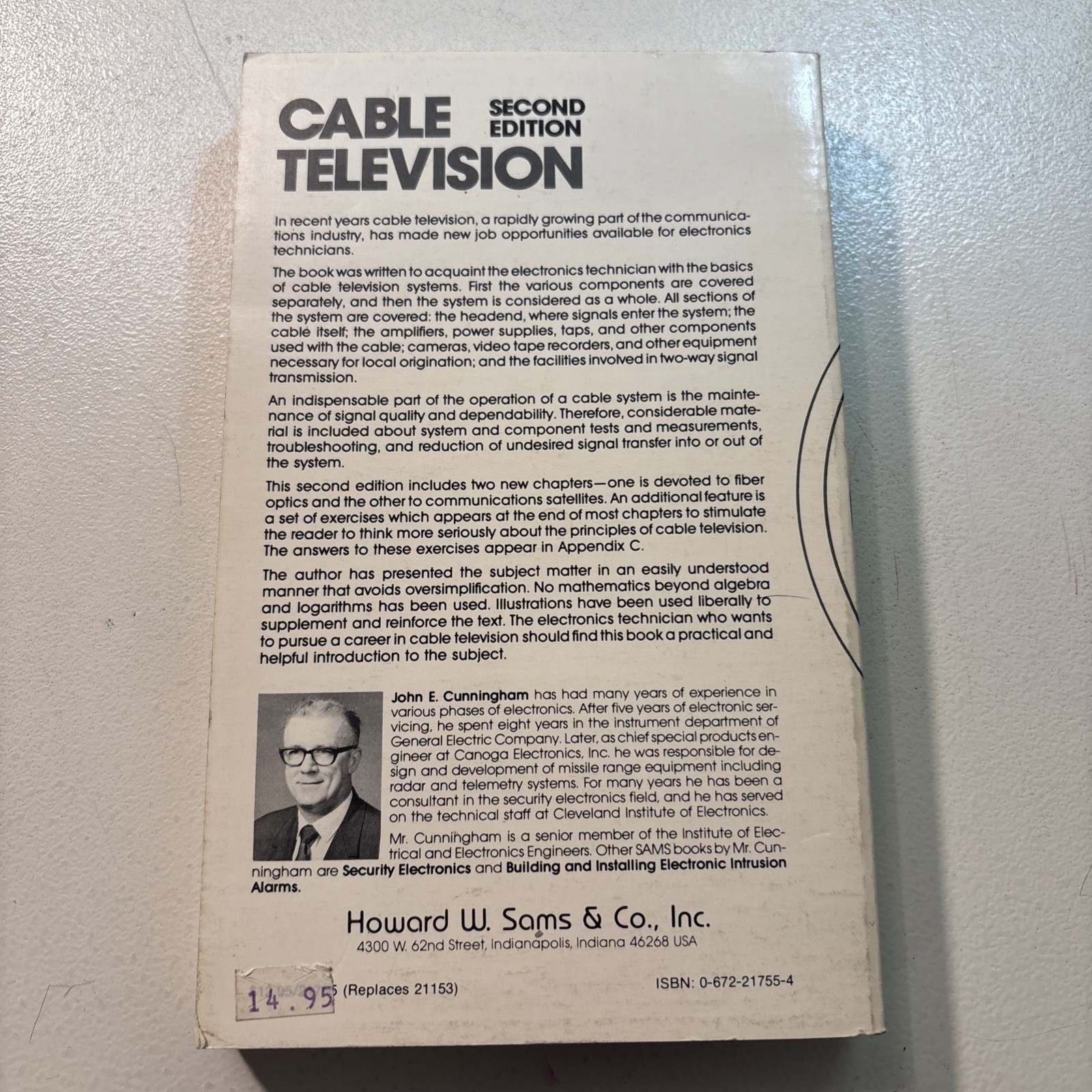 Cable Television, Second Edition, by John E. Cunningham, Vintage Technology Book