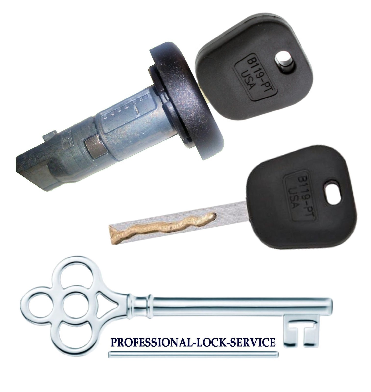 Silverado Sierra 2014-19 Ignition Key Switch Lock Cylinder Tumbler Barrel 2 Keys