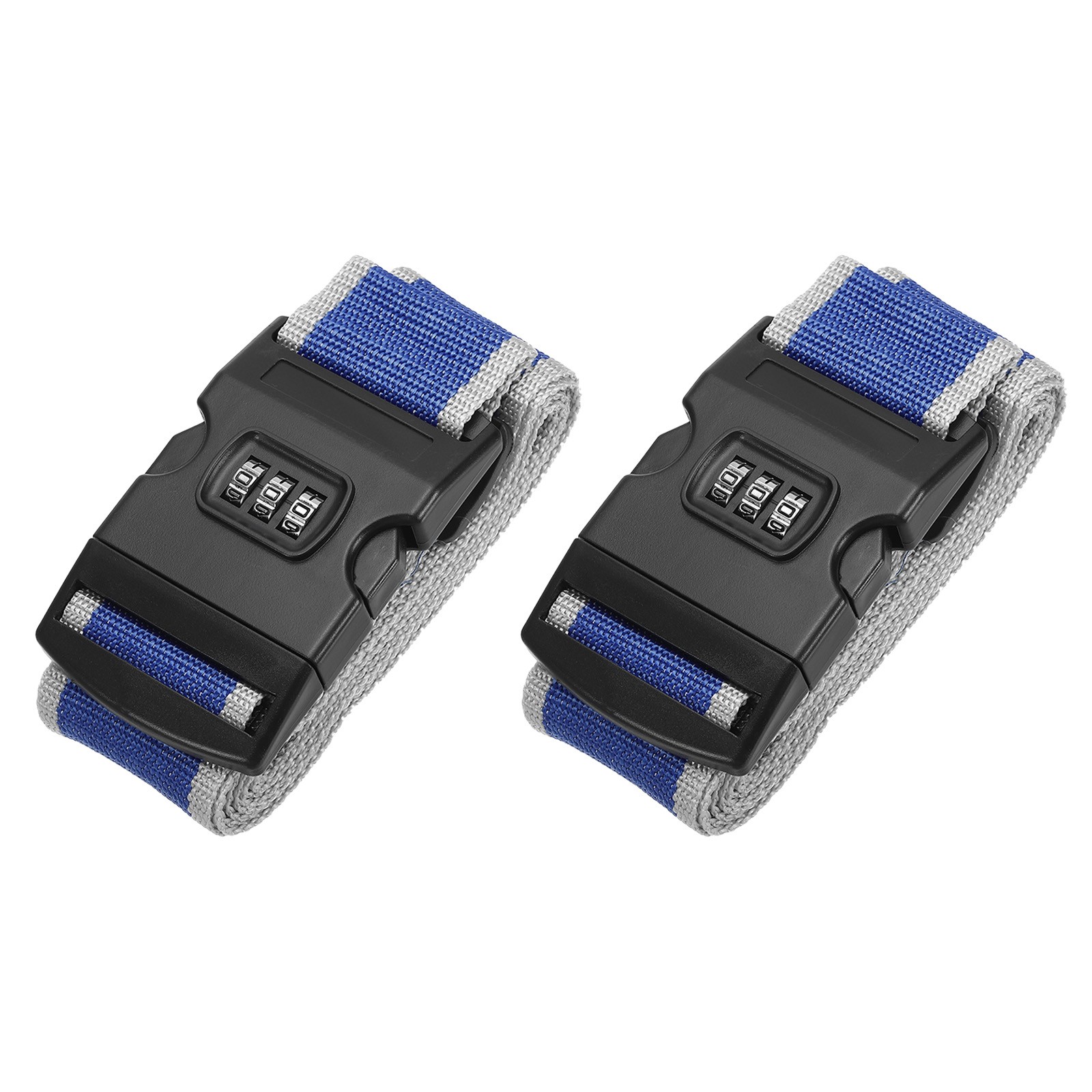 2Pcs Luggage Straps Adjustable Luggage Belts Strap with Buckle Gray Blue