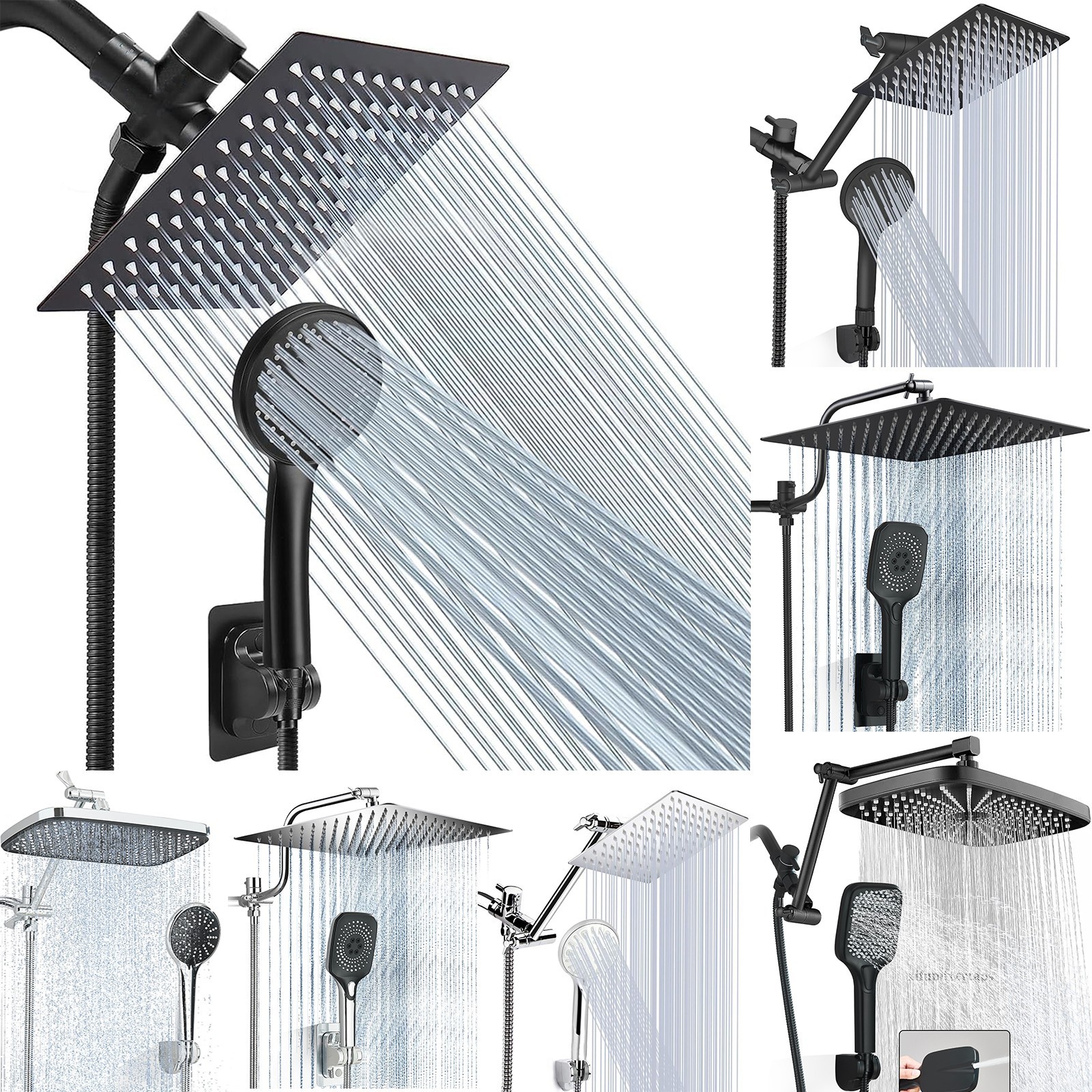 Shower Head Combo High Pressure Rain Shower Head with Handheld Spray 59inch Hose