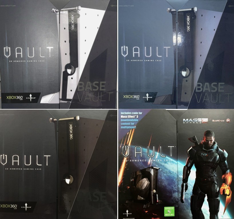 4 Case Bundle VAULT: MASS EFFECT 3  XBOX 360 SLIM/XBox360 Case White/Black/Gray