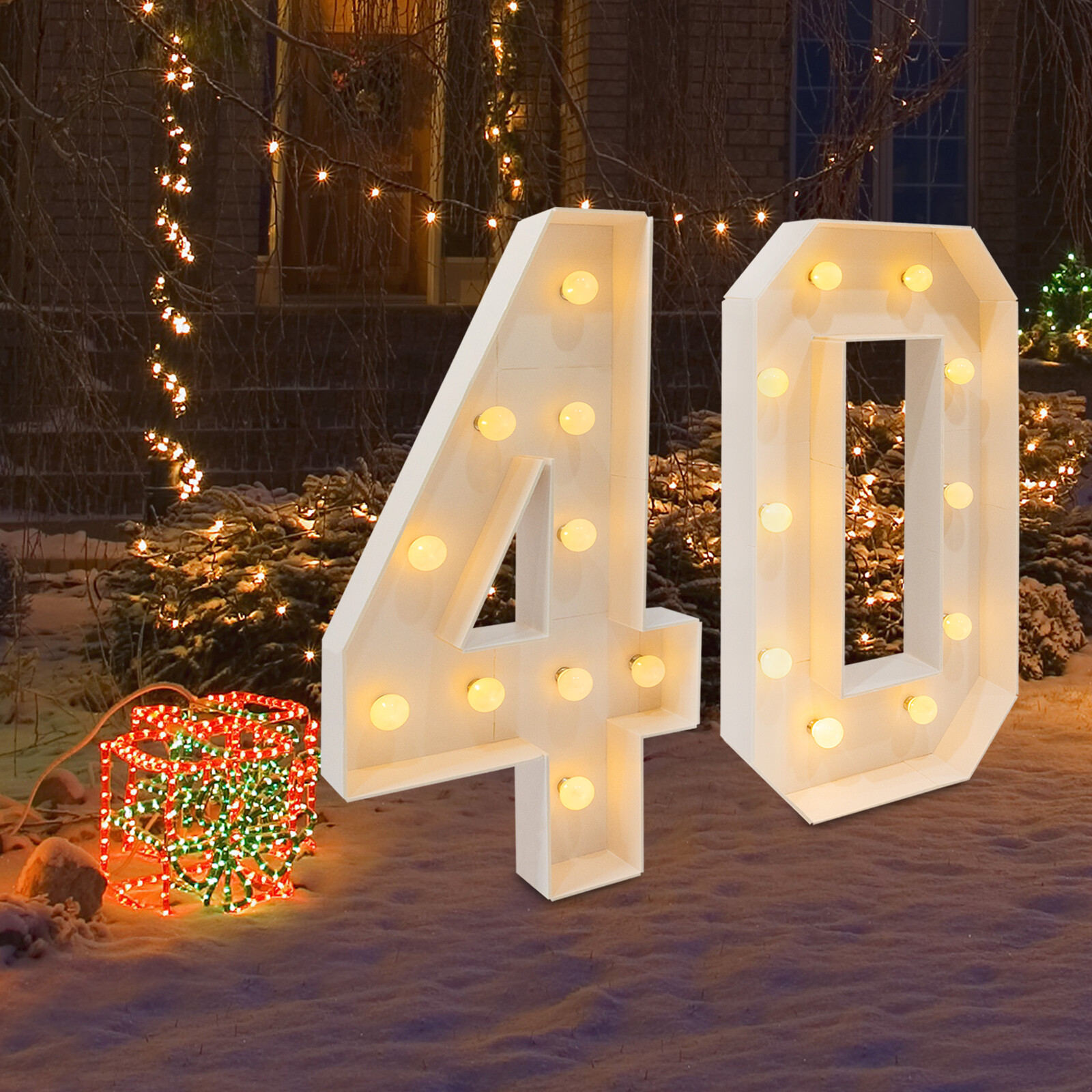 30/40/50 Light Up Numbers, 30th/40th/50th Birthday Party Decoration