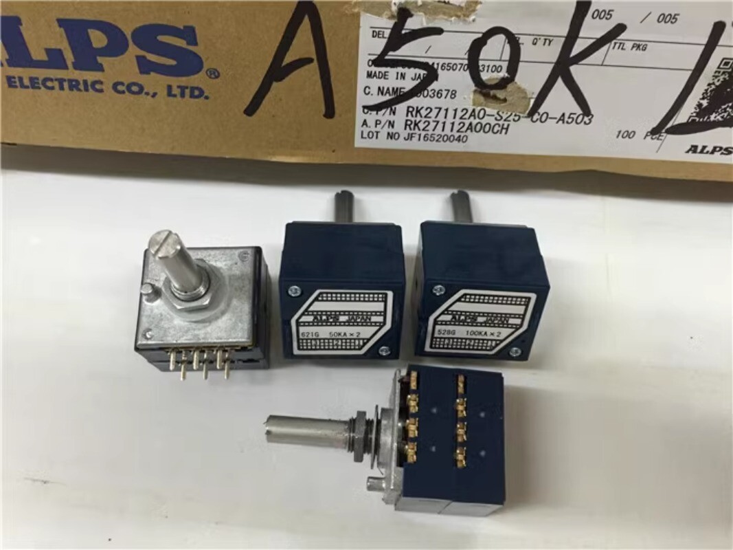 ALPS RK27 Dual A50K A100K Volume Potentiometer 25mm 6Pin Audio Amplifier