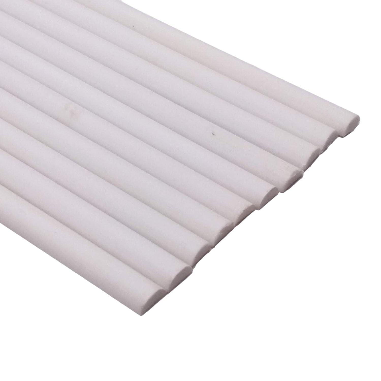 10pcs ABS Styrene Plastic Half Round Bar Rod 5mm Dia. 9.85" Long White