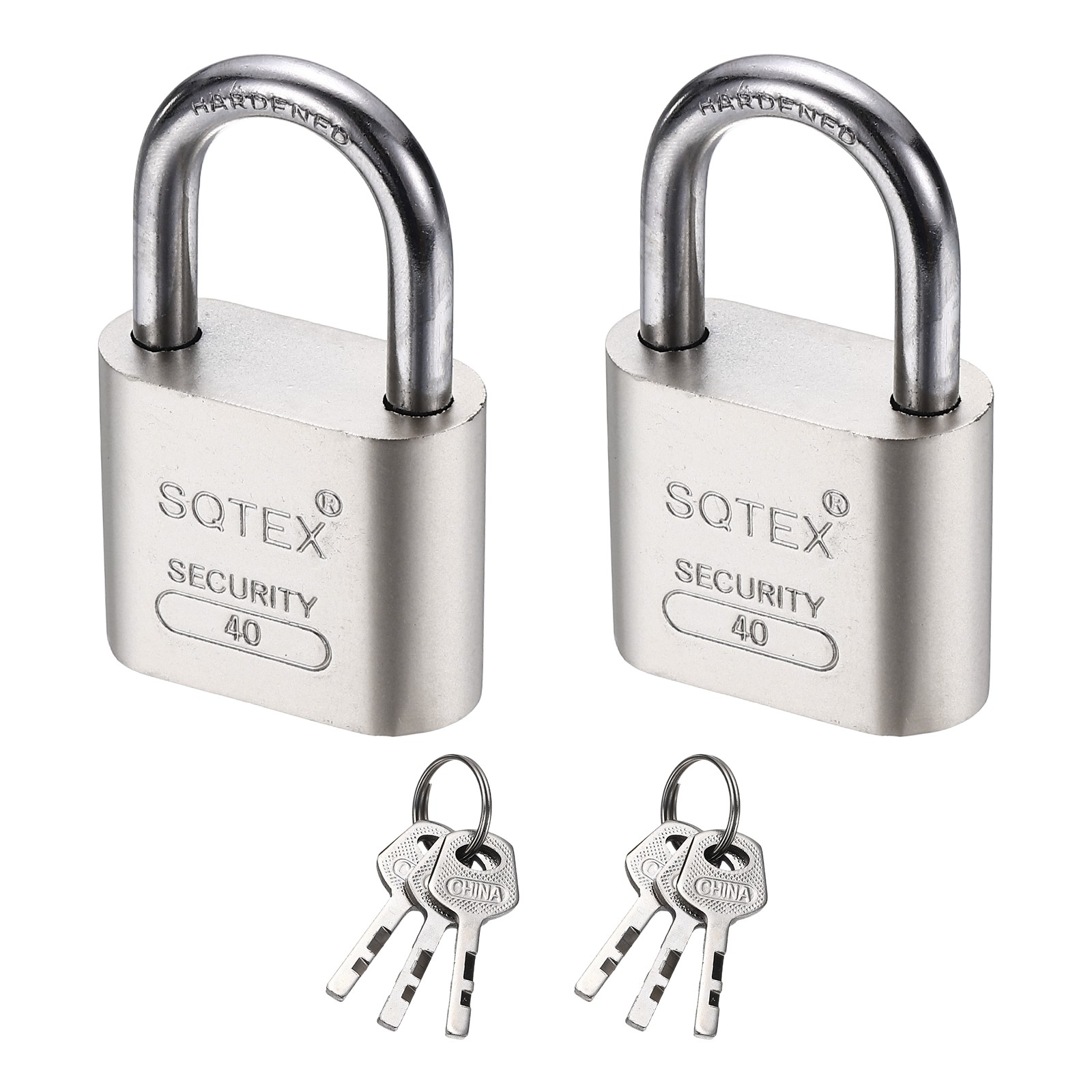 2Pcs 62 x 40 mm Heavy Duty Lock Alloy Steel High Security Padlock with 6 Keys
