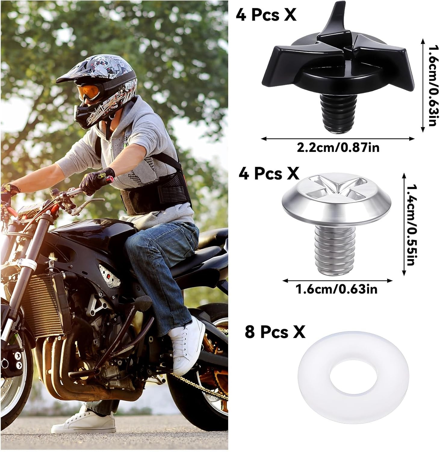 8 PCS Helmet Visor Screws Universal Motorcycle Helmet...