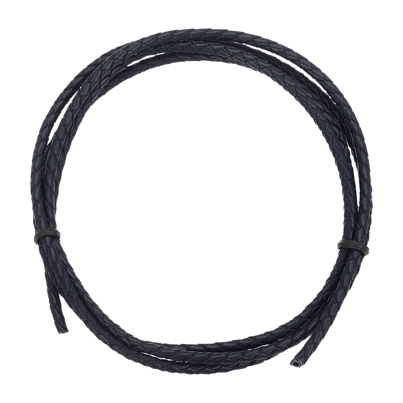Braided Leather Cord, 3 1.1 Yard for Jewelry Making, Dark Blue, 1m