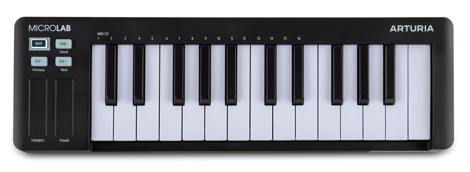 Arturia MICROLAB MK3 Black 25-Key MIDI USB Keyboard Controller+Carry Case