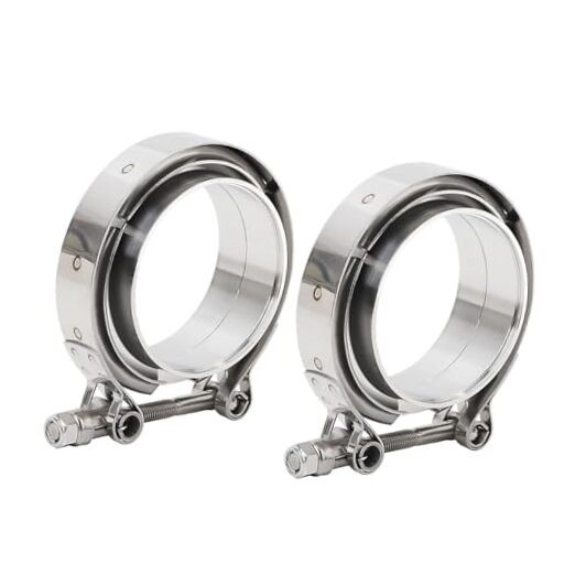 2.0 Inch V Band Clamp with Flange Male Female Stainless Steel 2Pcs 2.0"