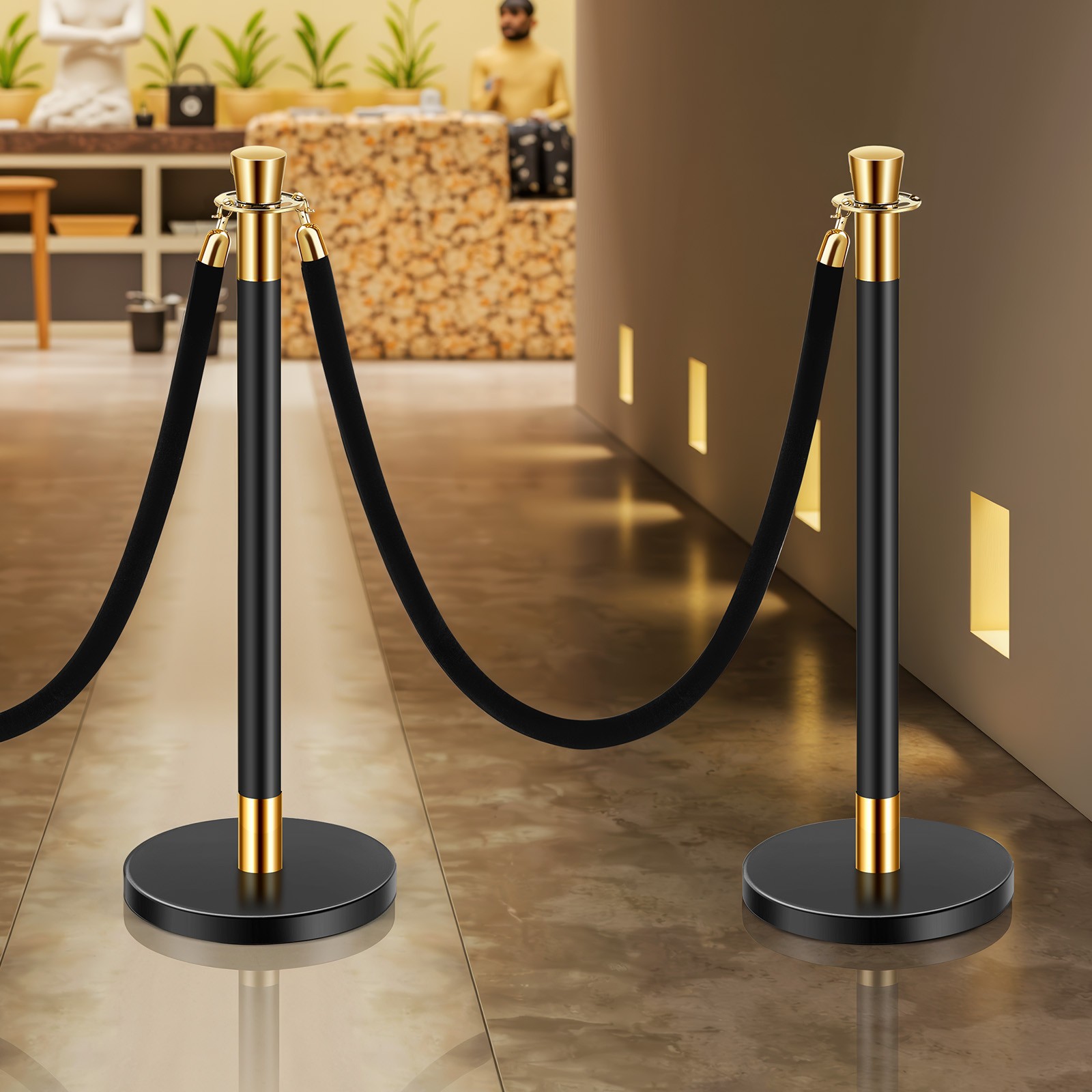 VEVOR 6Pcs Stanchion Posts Queue Barrier Crowd Control Sand Injection Base