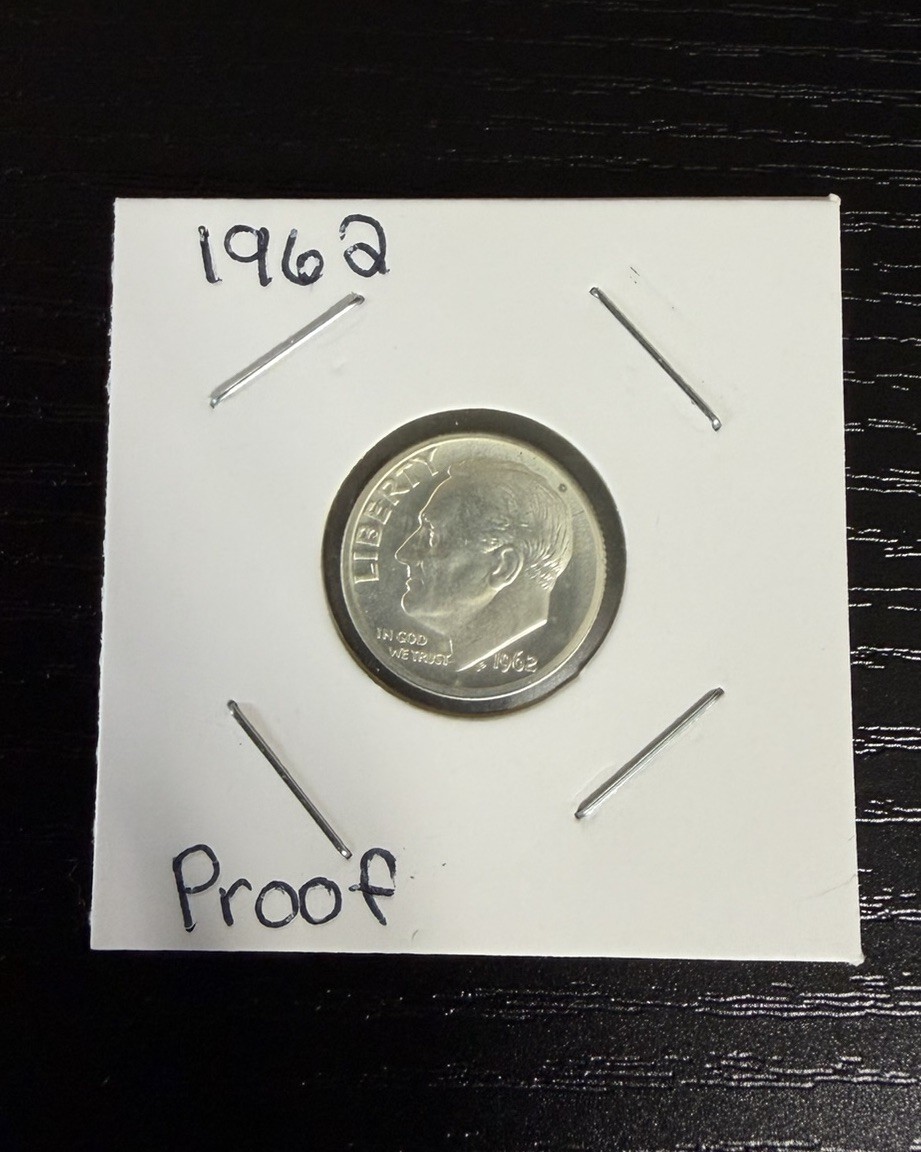 1962(P) Roosevelt Dime Gem Proof 90% Silver 10c - Rare USA Coin Currency Genuine