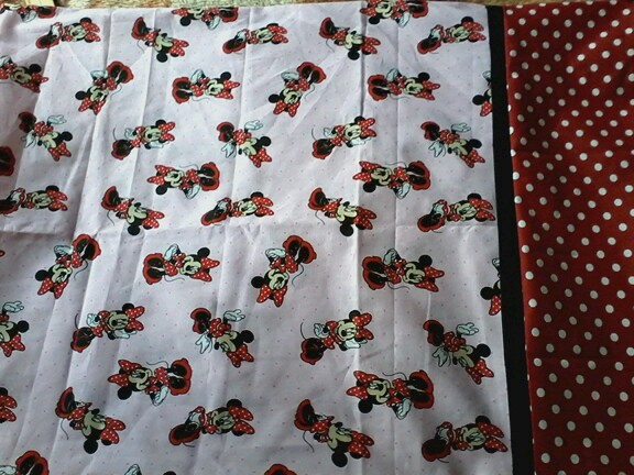MINNIE MOUSE ON LIGHT PINK COTTON  PILLOWCASE  NEW HANDMADE