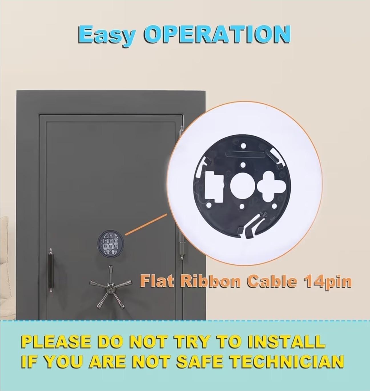 Gun Safe Lock Replacement Black Keypad with Solenoid Lock For Safe Box
