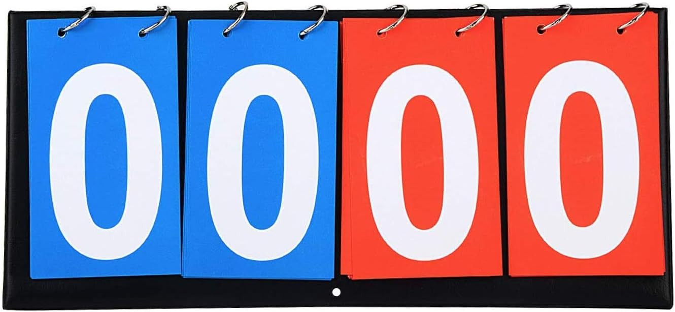 4-Digital Portable Table Top Scoreboard Flipper, Multi Sports Score Flip...