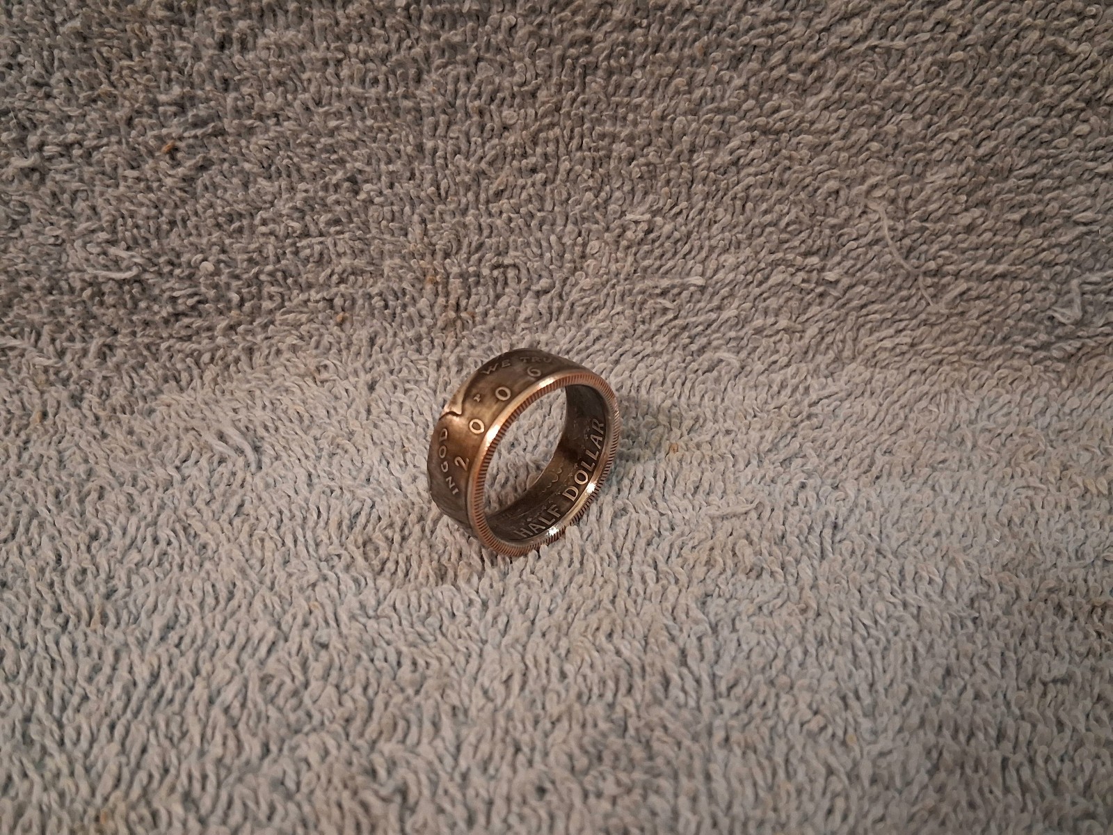 2006 Kennedy Half Dollars  size 11-1/2   coin ring  handmade mixed metals (A)