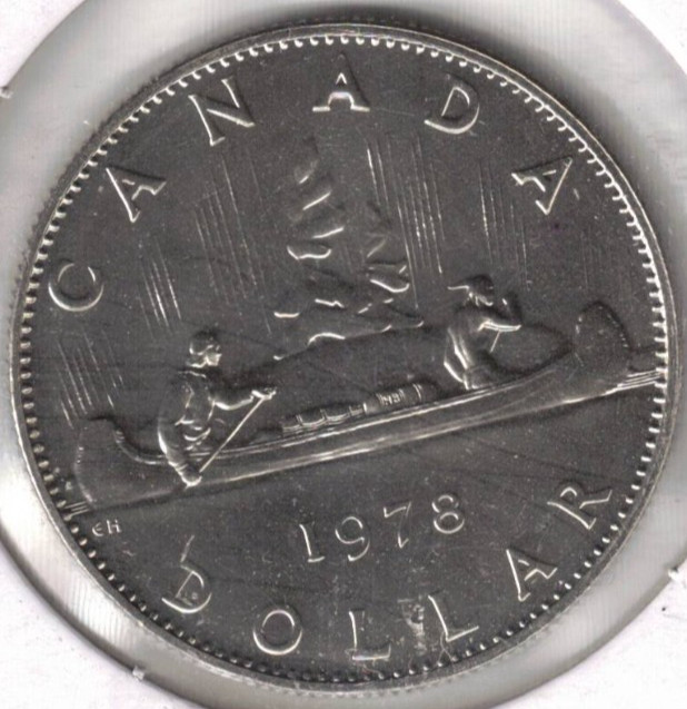1978 Canada Proof Like QEII & Voyageur Nickel Dollar Coin!